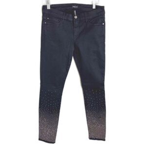 Guess Marciano No 61 The Skinny Womens 28 Black Jeans Mid Rise Rhinestone